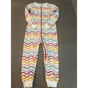 Tea Collection Rainbow Stripe Zipper Pajamas 18/24M VGUC